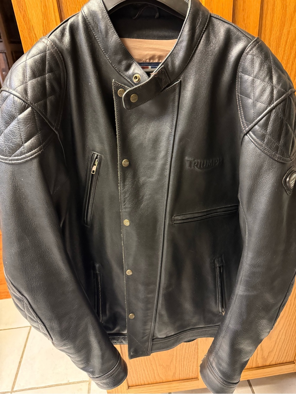 Triumph McQueen Desert Racer Black Leather Motorcycle Jacket